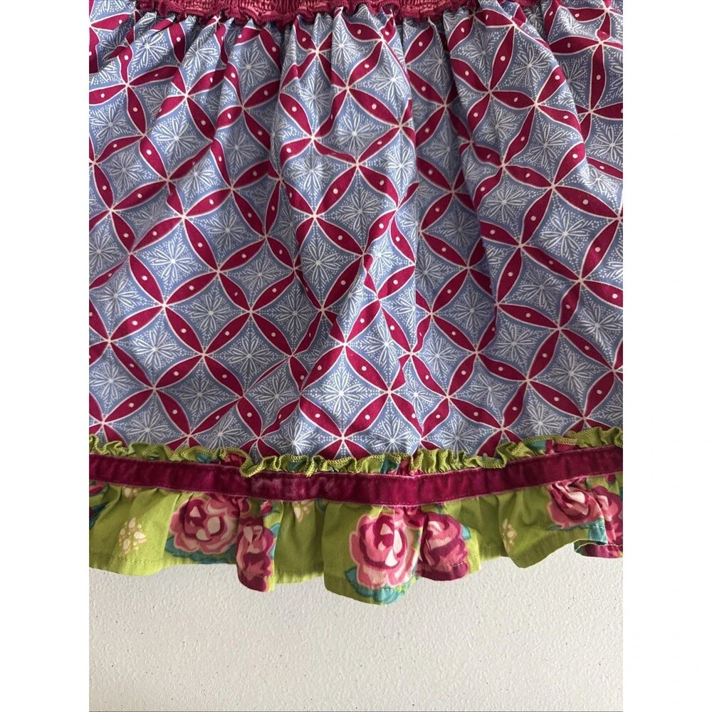 Wild Flowers Floral Ruffles Dress Pattern Purple Blue Dress Size 6